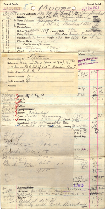 Oliver Bair Company information sheet for Edgar Moore